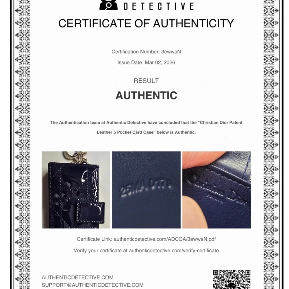 Navy Blue Dior Patent Leather 5 Gusset Accordion Card Holder Wallet EUC! Quilted